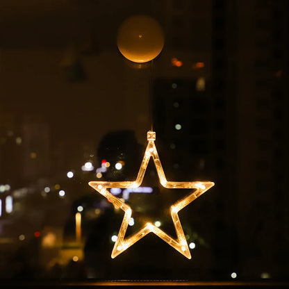 Christmas LED Lights: Warm Battery-Powered Window Decor
