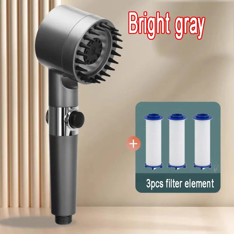 High Pressure Shower Head: 4-Mode Rain Shower with Filter
