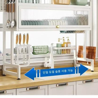 Sink Dish Cabinet Stainless Steel Drain Rack - Scalable & Durable
