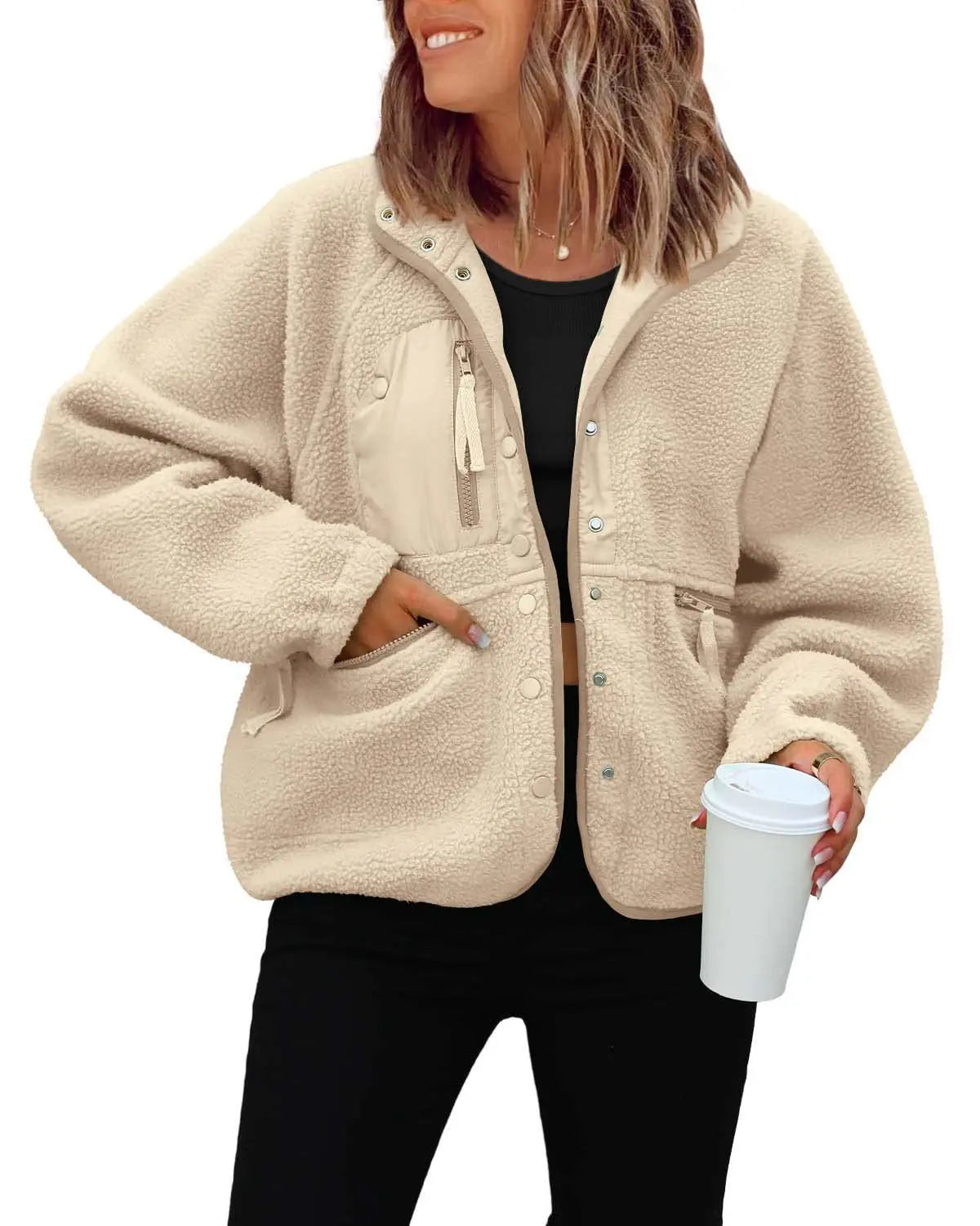 Womens Polar Fleece Jacket - 2025 Autumn Winter Casual Coat