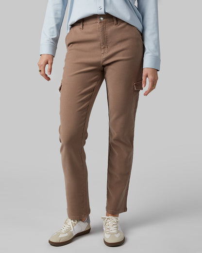 32 Degrees Iron _ Women's stretch Comfort Terry Cargo Jean {model: Izzy is 5'9"and size 4 wearing size S}{bottom}{right} {bottom}{right}