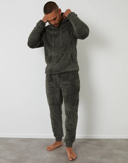 Borg Cozy 2-Piece Borg Hoodie & Jogger Lounge Set