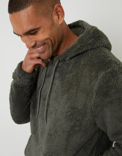 Borg Cozy 2-Piece Borg Hoodie & Jogger Lounge Set