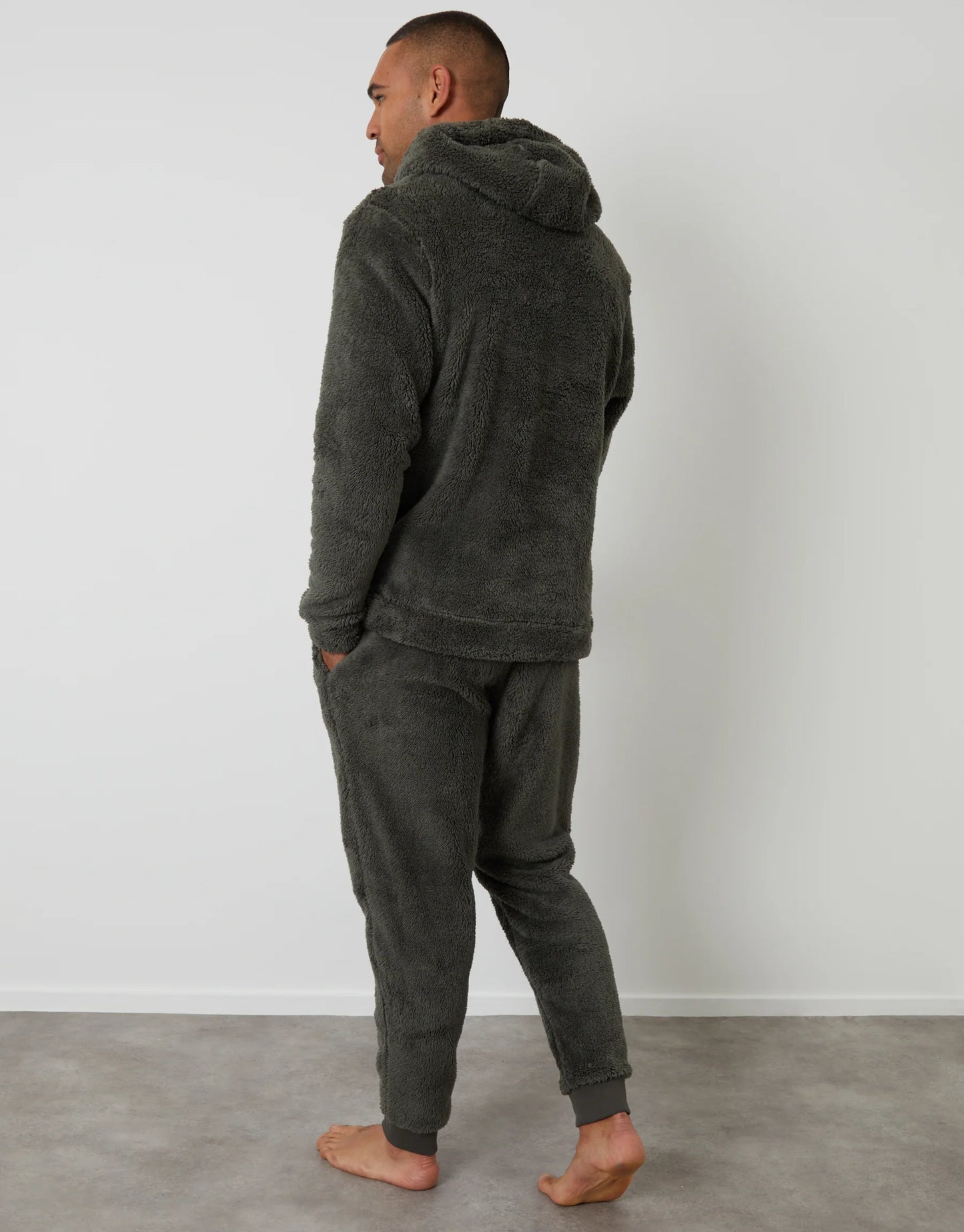 Borg Cozy 2-Piece Borg Hoodie & Jogger Lounge Set