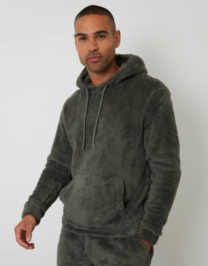 Borg Cozy 2-Piece Borg Hoodie & Jogger Lounge Set