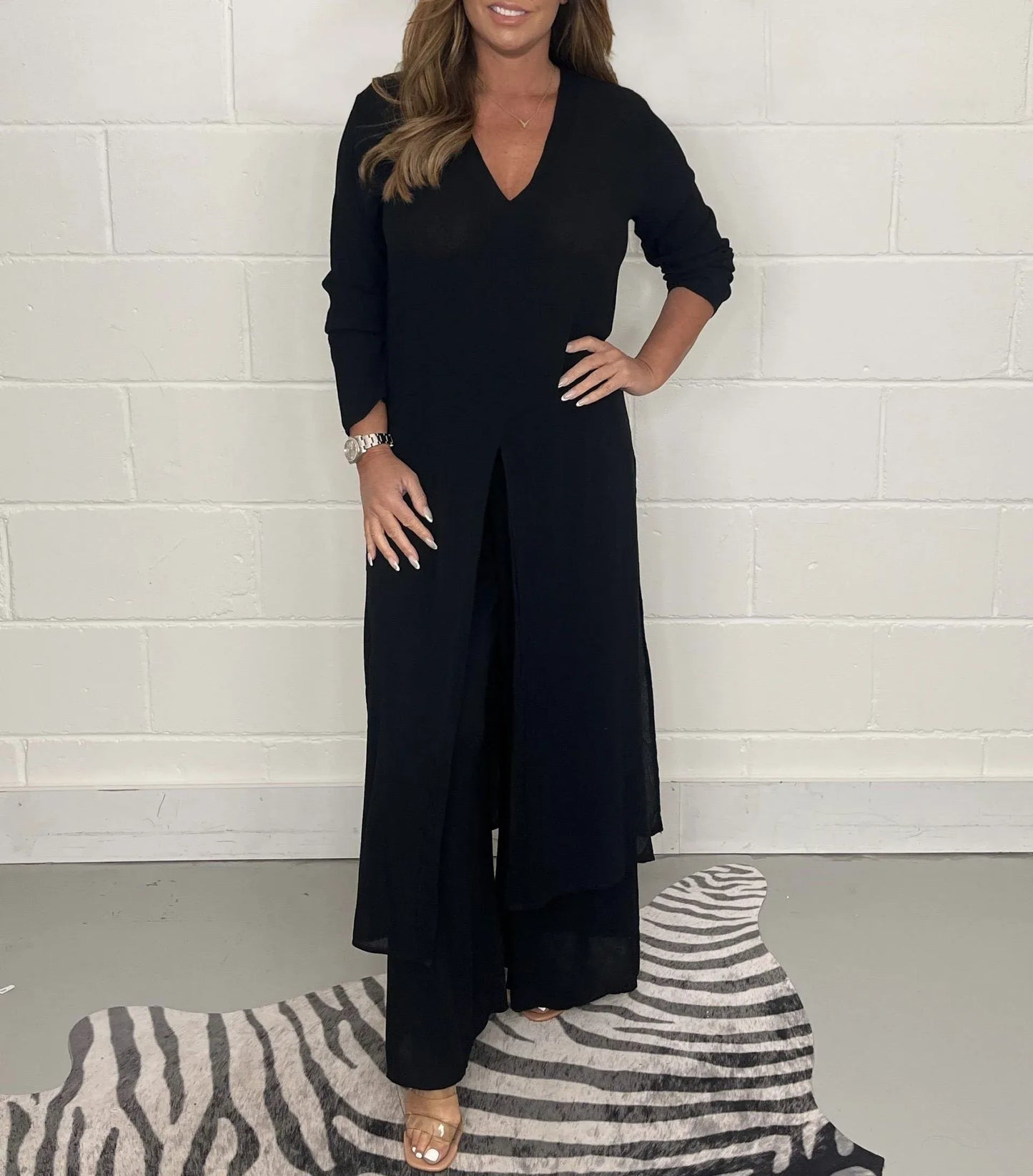 OLIVIA | Luchtig Zomer Setje met Wijde Broek en Blouse