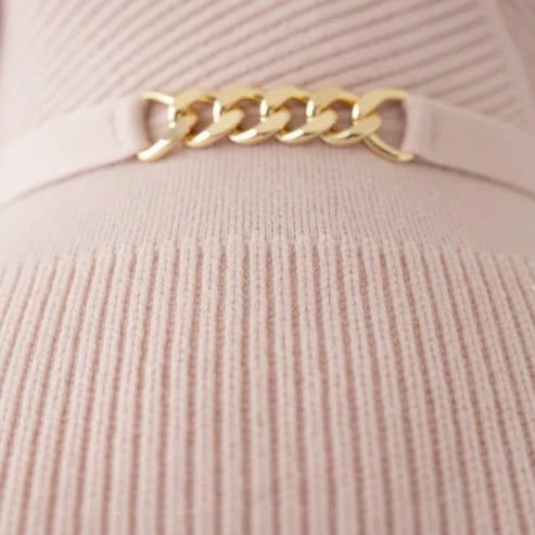 Viena | Women’s Ribbed V-Neck Bodycon Midi Dress