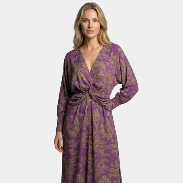 Bea | Women's Long Dress V-Neck Long Sleeve Elegant Fit