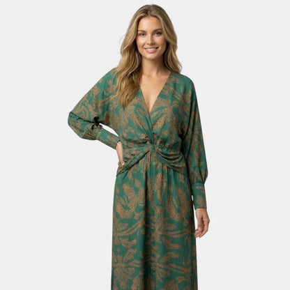 Bea | Women's Long Dress V-Neck Long Sleeve Elegant Fit