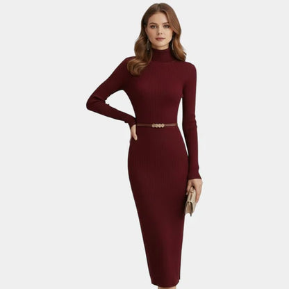 Anne | Women’s Elegant High-Neck Midi Dress