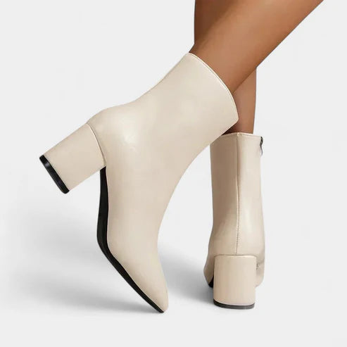 Cathy | Women’s Ankle Boots with Side Zipper & Low Heel