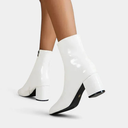 Cathy | Women’s Ankle Boots with Side Zipper & Low Heel