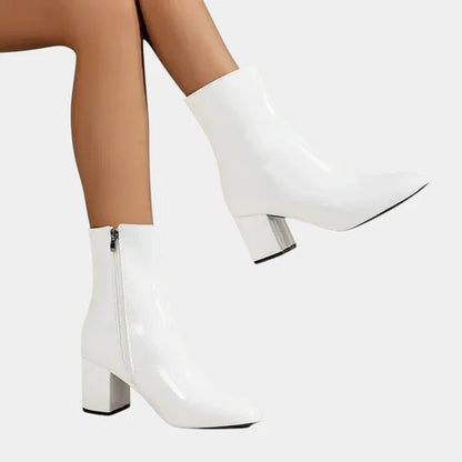 Cathy | Women’s Ankle Boots with Side Zipper & Low Heel