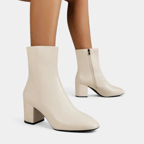 Cathy | Women’s Ankle Boots with Side Zipper & Low Heel